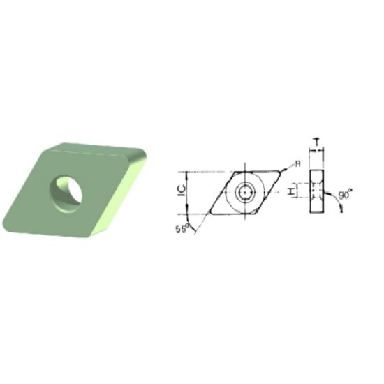 Picture of DNGA543 CC-30 Romay DNGA190612 CC-30 55.0° Negative Ceramic 0.0470 1.19mm Radius Roughing